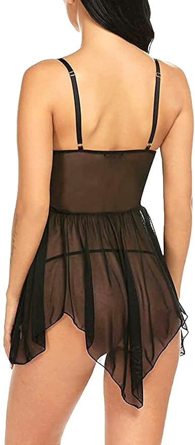Net Self Design Halter Neck Babydoll Night Suit For Women