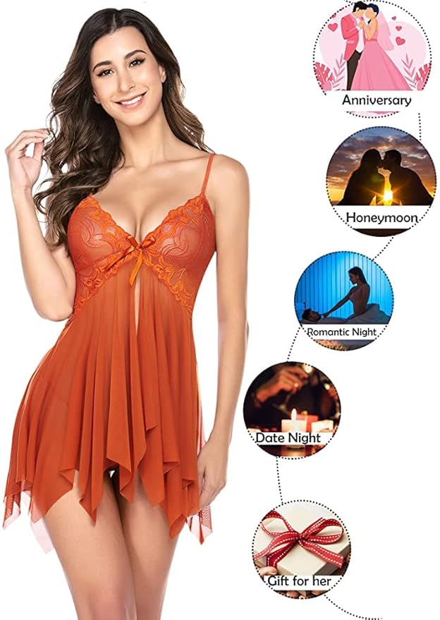 Net Self Design Halter Neck Babydoll Night Suit For Women