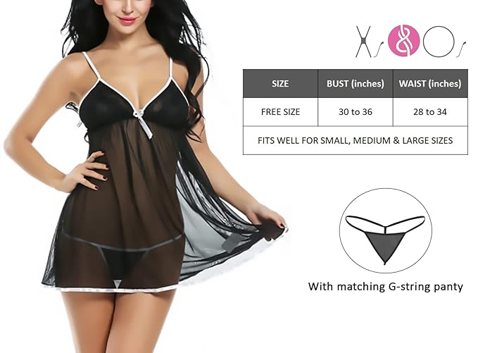 Self Design Halter Neck Babydoll Night Suit For Women