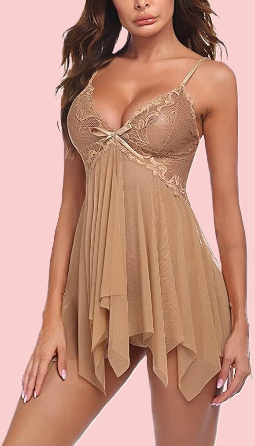 Net Self Design Halter Neck Babydoll Night Suit For Women