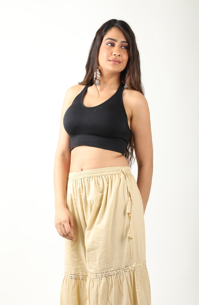 Women's Stylish and Fashionable Mid-Rise Garara/sharara Palazzo Pants with Elasticated Waist